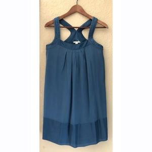 Banana Republic blue Nina silk shift dress